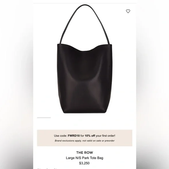 NWT THE ROW Large N/S Park Tote Shoulder Bag in Black Originally $3250 - Picture 3 of 14